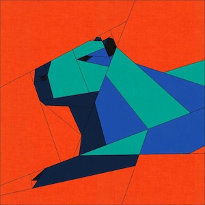 The Capybara Series - Chris, Foundation Paper Piecing Pattern, FPP, Quilt Block, Sewing Pattern