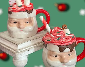 Santa Mug with Fake Cocoa for Tiered Tray