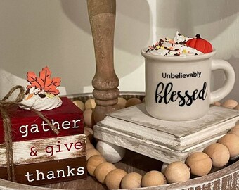 Fall Mini Mug | Thanksgiving Tiered Tray