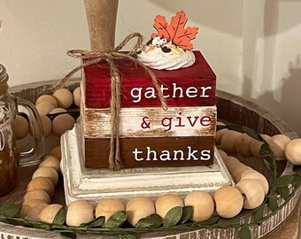 Fall Mini Book Stack | Thanksgiving Tiered Tray