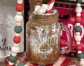 Fake/Faux Gingerbread Coffee Tiered Tray Decor