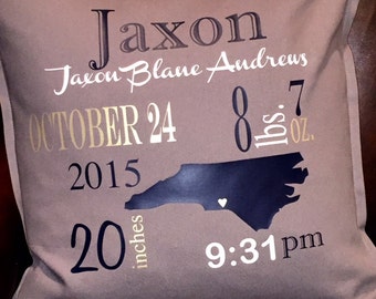 Birth Announcement Pillow Cover