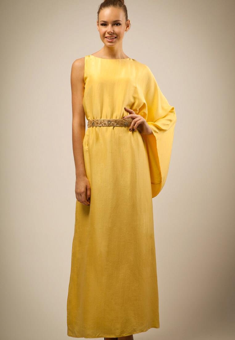 Statement Sleeve Long Dress/gown in 