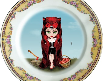 Rubricapula - Little Red Riding Hood - Vintage Porcelain Plate - #0381