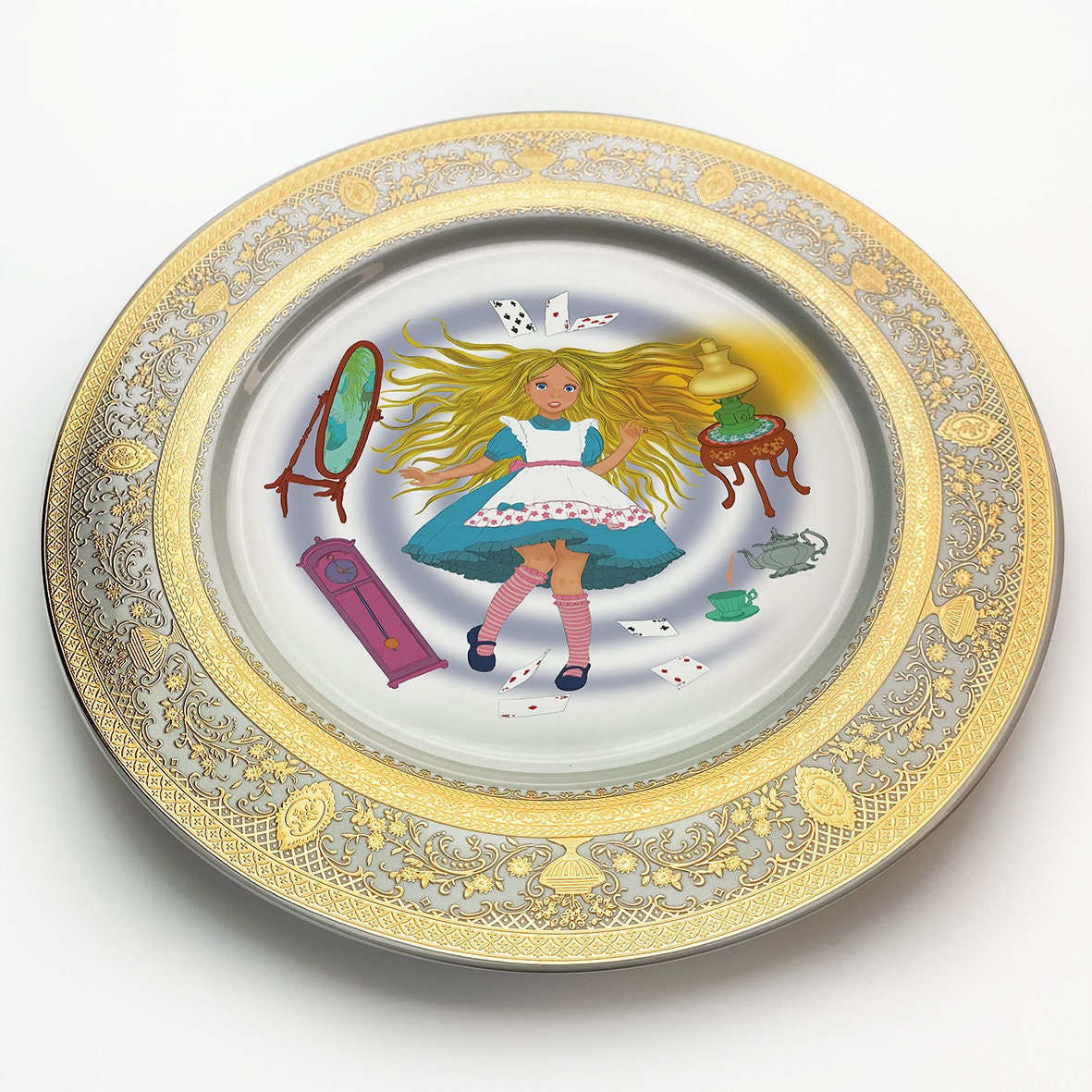 Alice Falling Down - Large Fine China Plate - #0743 - Etsy