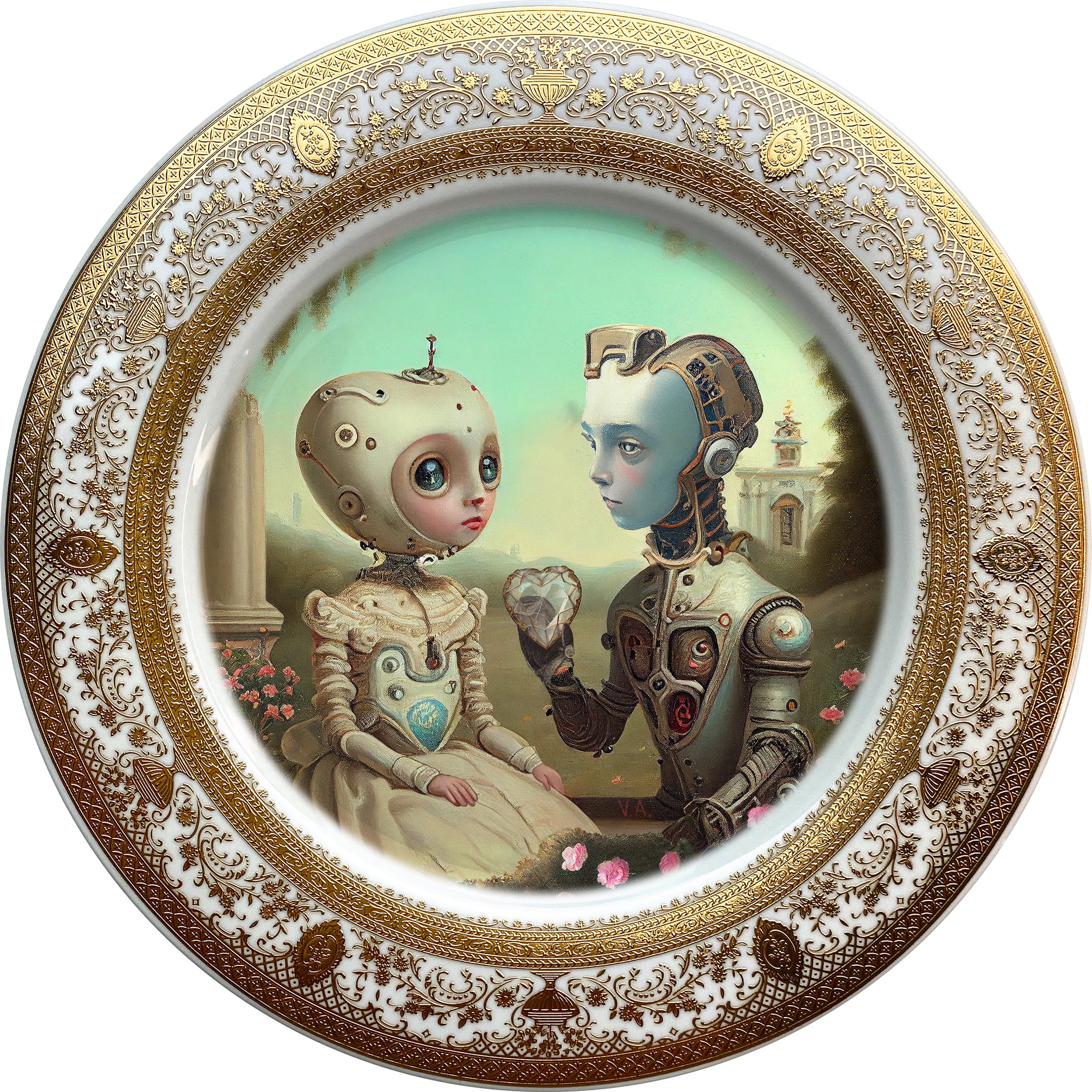 Robot Couple 1 Fine China Plate 0739 - Etsy