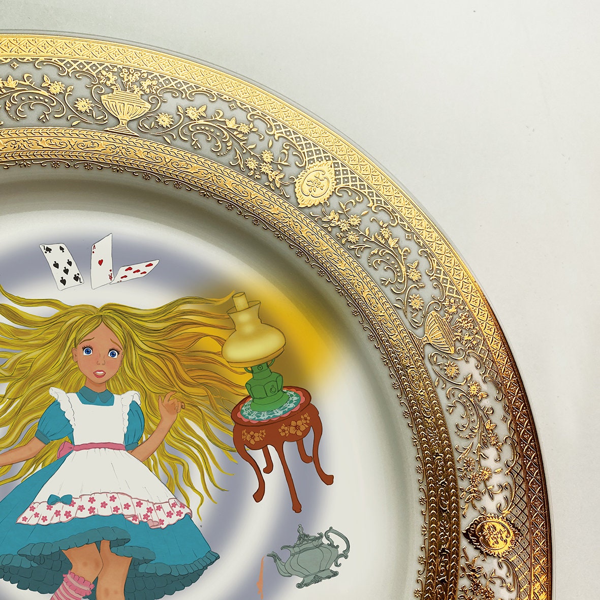 Alice Falling Down - Large Fine China Plate - #0743 - Etsy
