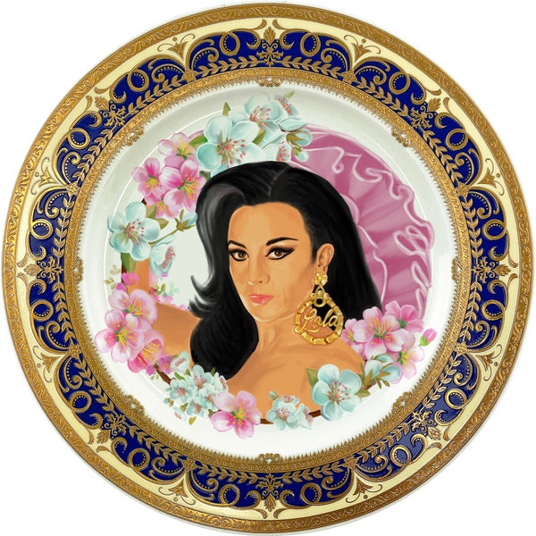 Y cómo me las maravillaría yo?  - Lola Flores - Fine China Plate - #0786