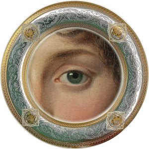 Lover&#39;s eye green - Fine China Plate - #0779