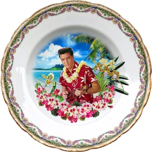Blue Hawaii - Elvis Presley - The King - Vintage Porcelain Plate - #0709
