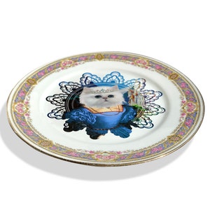 Persian Queen Persian Cat Vintage Porcelain Plate 0736 image 2