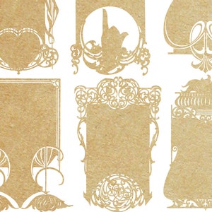 Instant Download // Art Nouveau Silhouette Frames Digital File Photoshop Brushes, Decoupage, and Vector File image 3