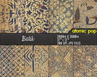 Vintage Batik Dye Cloth Indonesian Texture  // Instant Download // decoupage // scrapbook