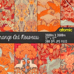 Vintage Art Nouveau Wallpaper Textile Digital Paper Pack  // Instant Download // decoupage // scrapbook