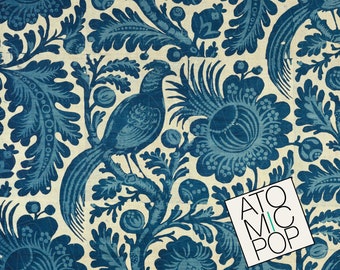 Instant Download // Antique Indigo Blue Cotton Chinoiserie Textile Digital Papers // Arts and Crafts // Digital Download