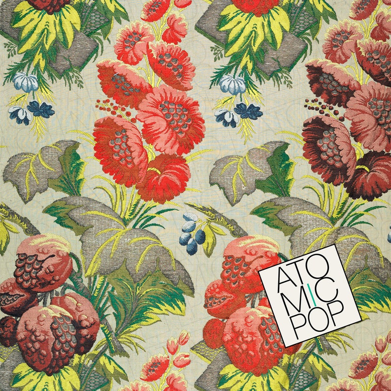 Instant Download // Antique 1700s Pattern Silk Thread Textile Digital ...