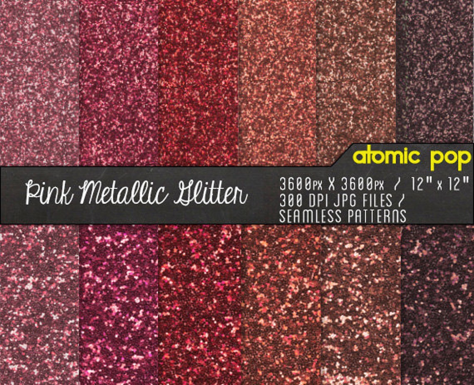 Pink Metallic Glitter Digital Paper Pack// Instant Download for ...