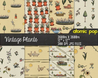 Instant Download //Kids and Nature Decoupage Wallpaper Digital Paper Pack // Seamless Tiles Patterns