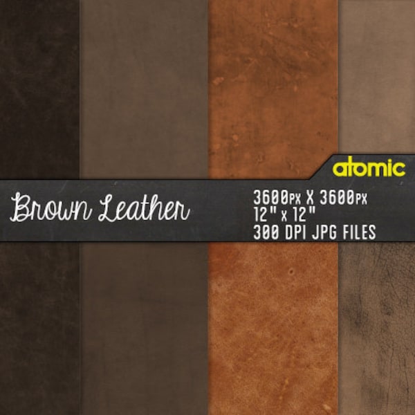 Instant Download // Brown Leather Texture Digital Paper Pack // Textured Hi Res Decoupage