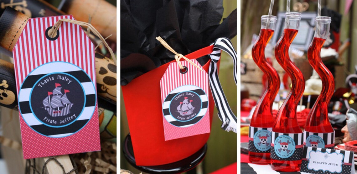 Pirate Party Printables Pirate Ship Birthday Printables Ahoy - Etsy
