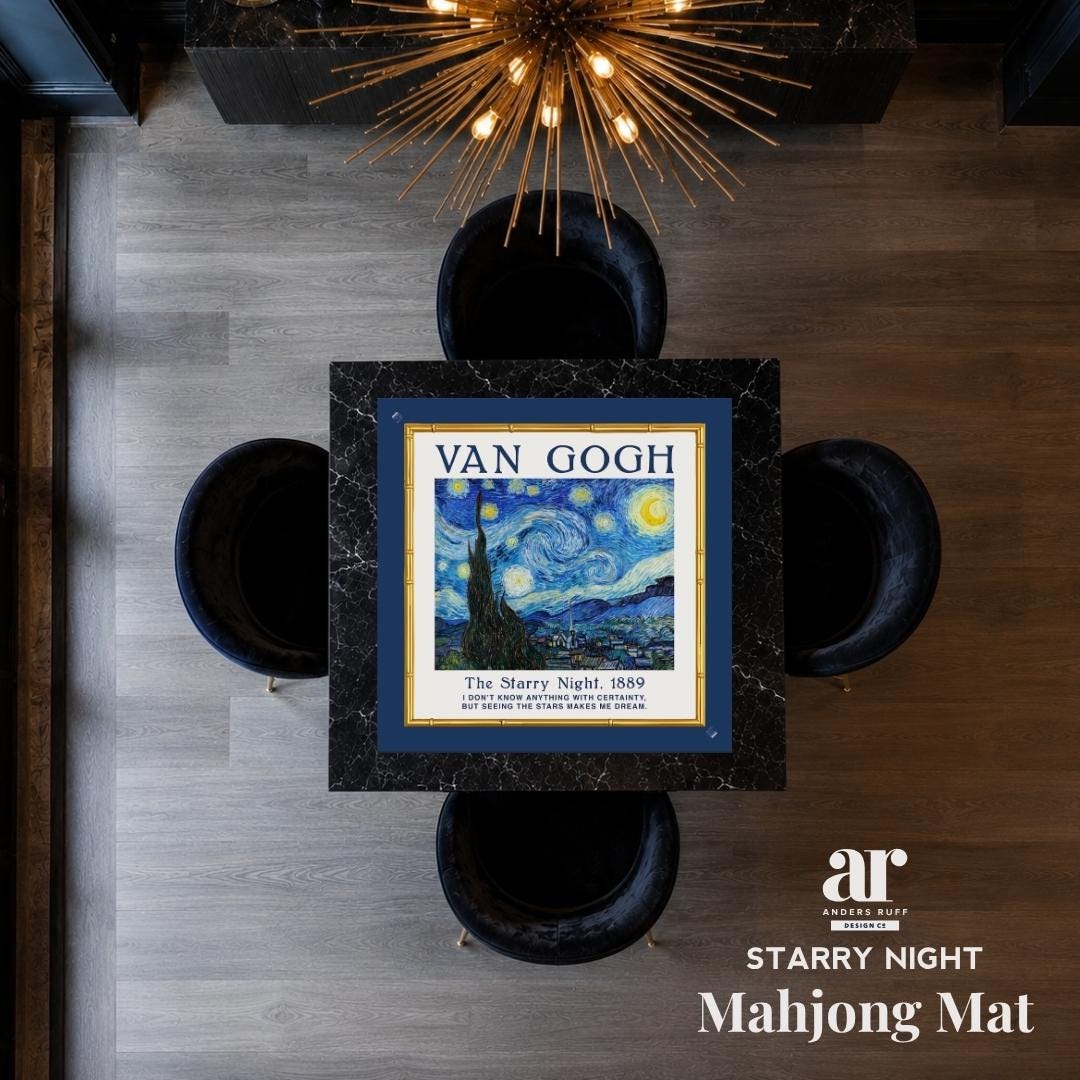 Starry Night Mahjong Tiles - Etsy