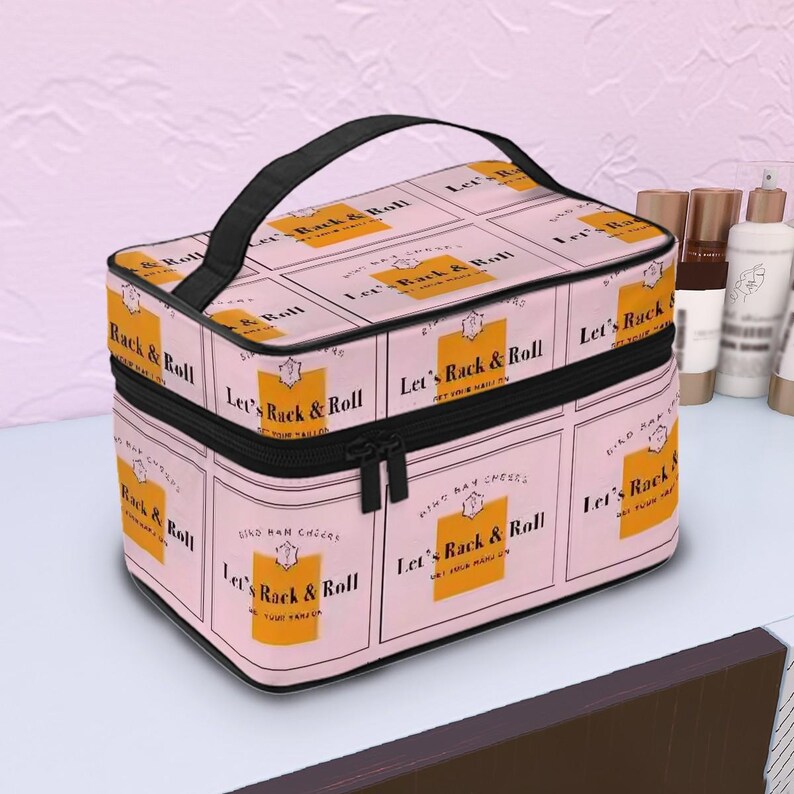 Mahjong Tile Tote Storage Bag | Let’s Rack & Roll Champagne Mahjong Organizer zdjęcie 4