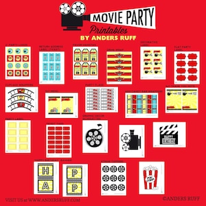 movie ticket birthday party printable customized package