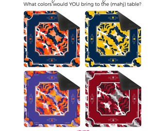 Custom Color Mahjong Mat | Game Day Mahjong Mat | Personalized Sports Team Colors | Mahjong Table Decor | Hostess Gift [Non-Neoprene]