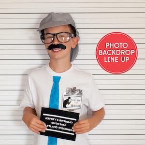 Detective Mugshot Backdrop – Printable Line-Up Photo Booth Poster