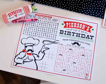 Pizzeria Pizza Party Färbung Aktivität Seite - Printable individuelle Blatt