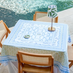 NEW NEOPRENE House of Hydrangea Mahjong Mat | Blue & White Mahjong | Coastal Table Mat | Grandmillennial Mahjong Decor | Hamptons Hydrangea image 2