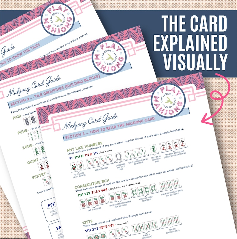 Typical Mahjong Card Example Mahjong Card Guide | Learn to Read a Mahjong Card | American Mahjong ...