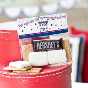 All American 4th of July Smores Bag Toppers Treat Bag Party Favors Printables- Printable DIY Collection - Instant Download