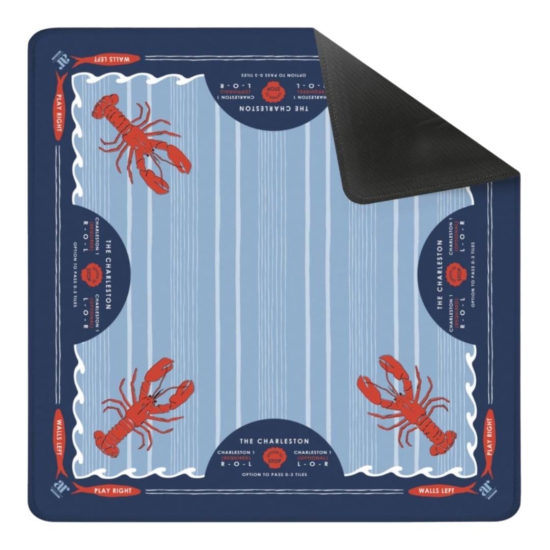 Harbor House Mahjong Mat | Coastal Lobster Mahj Mat | Nautical