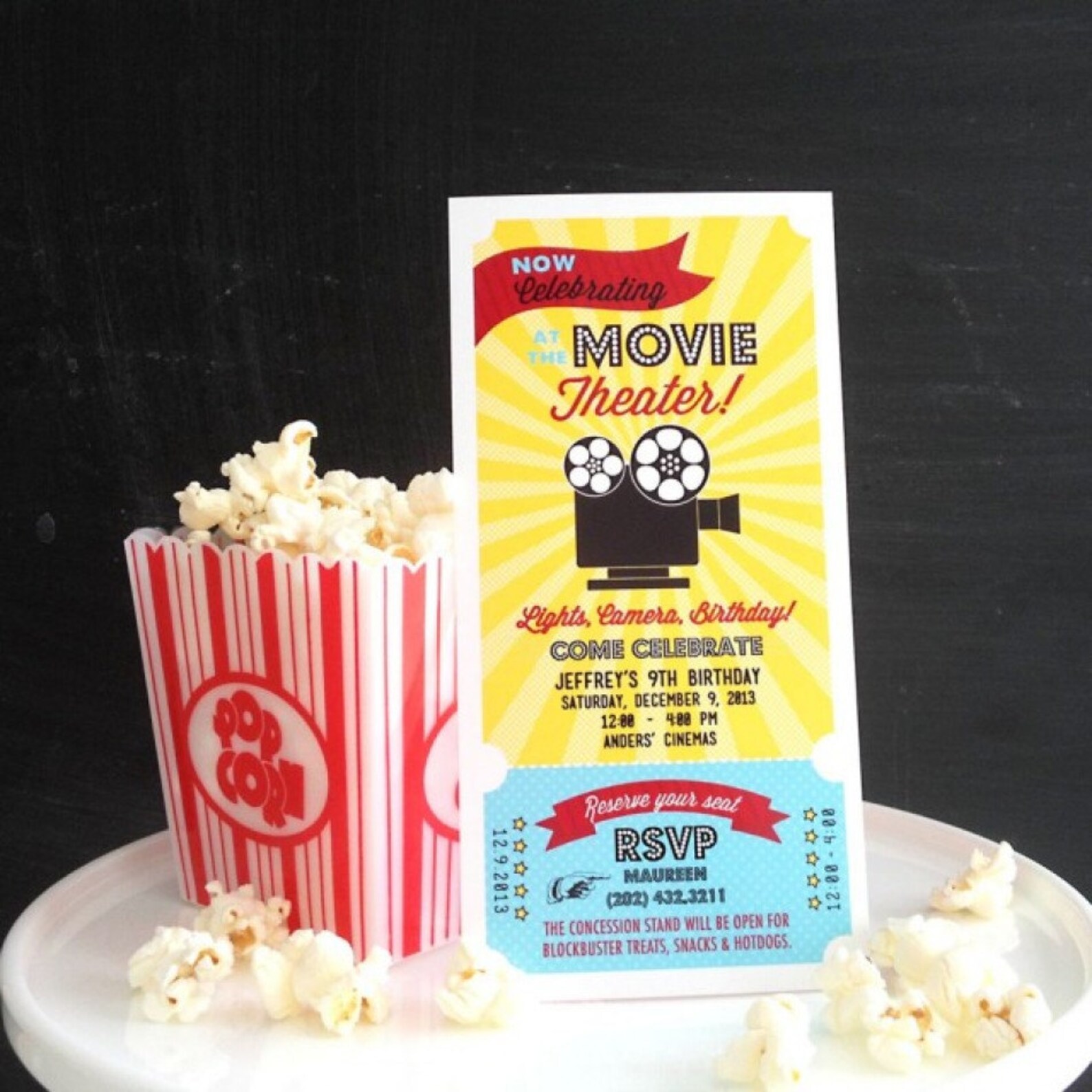 Movie Ticket Birthday Party Printable Customized 4x8 - Etsy