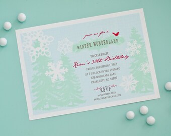 Winter Wonderland Christmas Party Invitation - Printable Customized Invitation