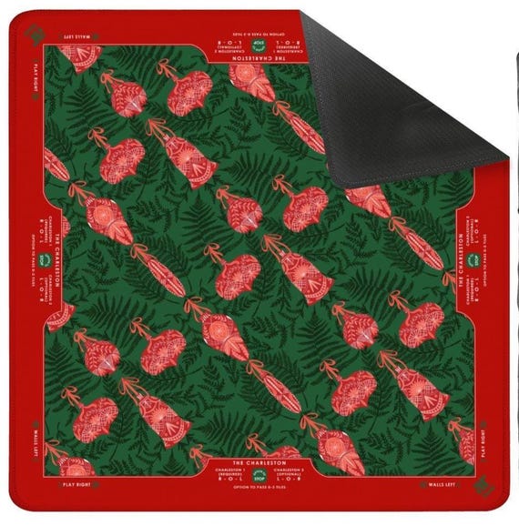 Vintage Ornaments Mahjong Mat | Christmas Mahjong Mat | Holiday Mahjong Collection | Retro Ornament Game Mat | Festive Mahjong Table Decor