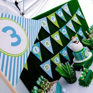 Golf Preppy Sports Birthday Party Printables - Wydrukowany spersonalizowany pakiet