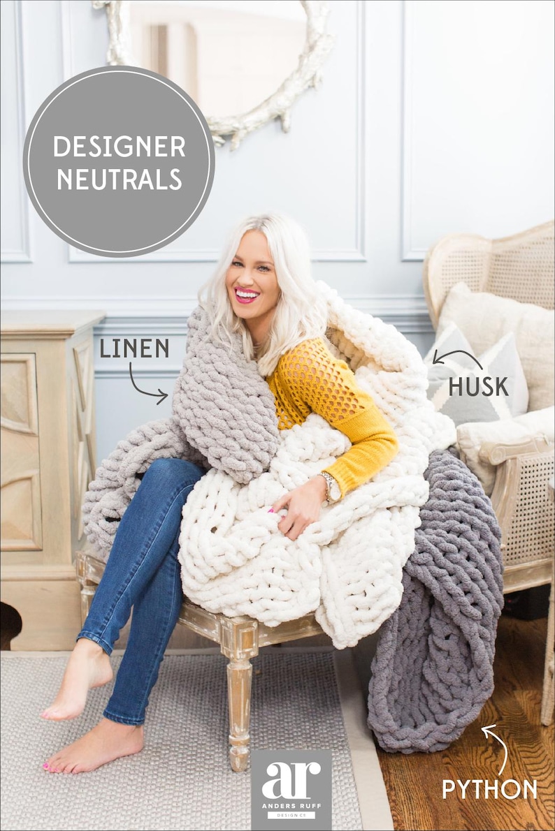 Super Chunky Knit Blanket Yarn for Arm Knitting | Vegan Chenille Yarn ...