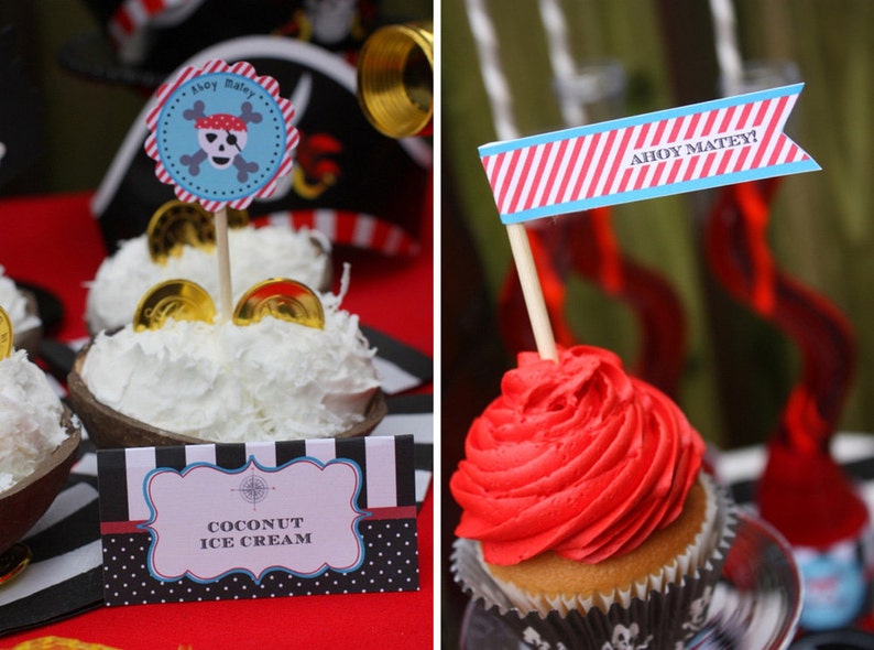 Pirate Party Printables Pirate Ship Birthday Printables Ahoy - Etsy