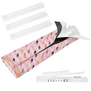 Mahjong Rack Set with Pushers and Case – Bams & Bubbly Champagne Print, Push for Mahj Design, Pink Mahjong Accessories Gift Set image 2