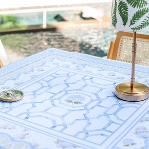 NEW NEOPRENE House of Hydrangea Mahjong Mat | Blue & White Mahjong | Coastal Table Mat | Grandmillennial Mahjong Decor | Hamptons Hydrangea image 6