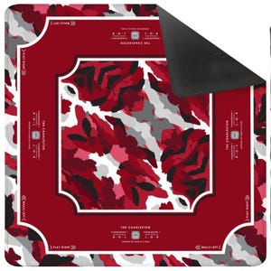 Burgundy Red Grey Game Day Mahjong Mat | Custom Color Mahjong Mat | Sporty Mahjong Table Mat | Mahjong Accessories | Mahjong Decor