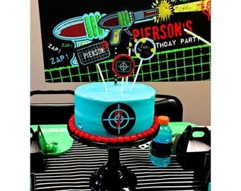 Laser Tag Cake Toppers | Laser tag birthday party decorations | Cake Decorations | Customized Designs