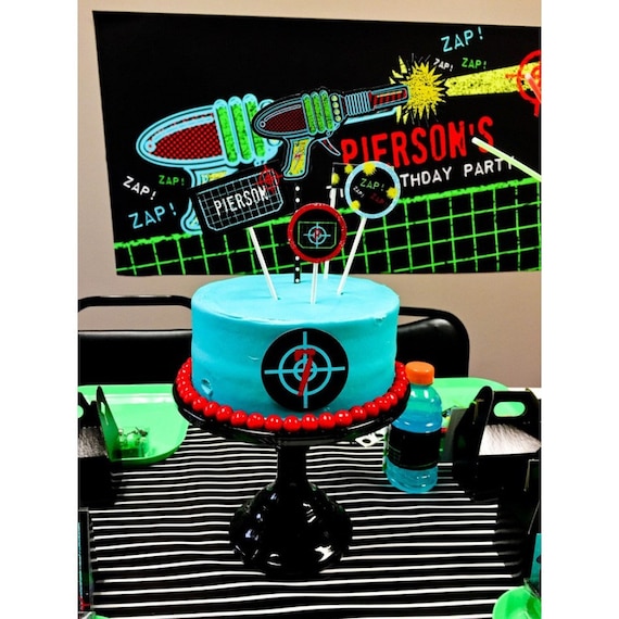 Laser Tag Cake Toppers Laser Tag Birthday Party Printable