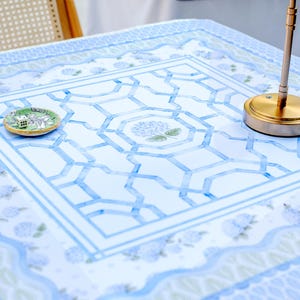 NEW NEOPRENE House of Hydrangea Mahjong Mat | Blue & White Mahjong | Coastal Table Mat | Grandmillennial Mahjong Decor | Hamptons Hydrangea image 5