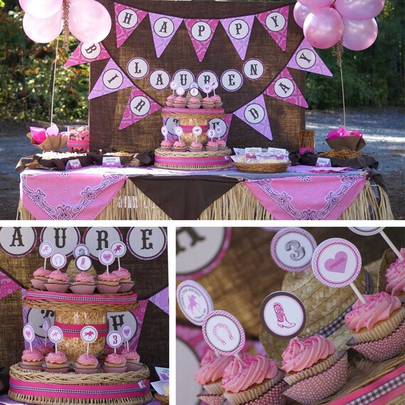 Cowgirl Western Birthday Printable Customized Package - Etsy