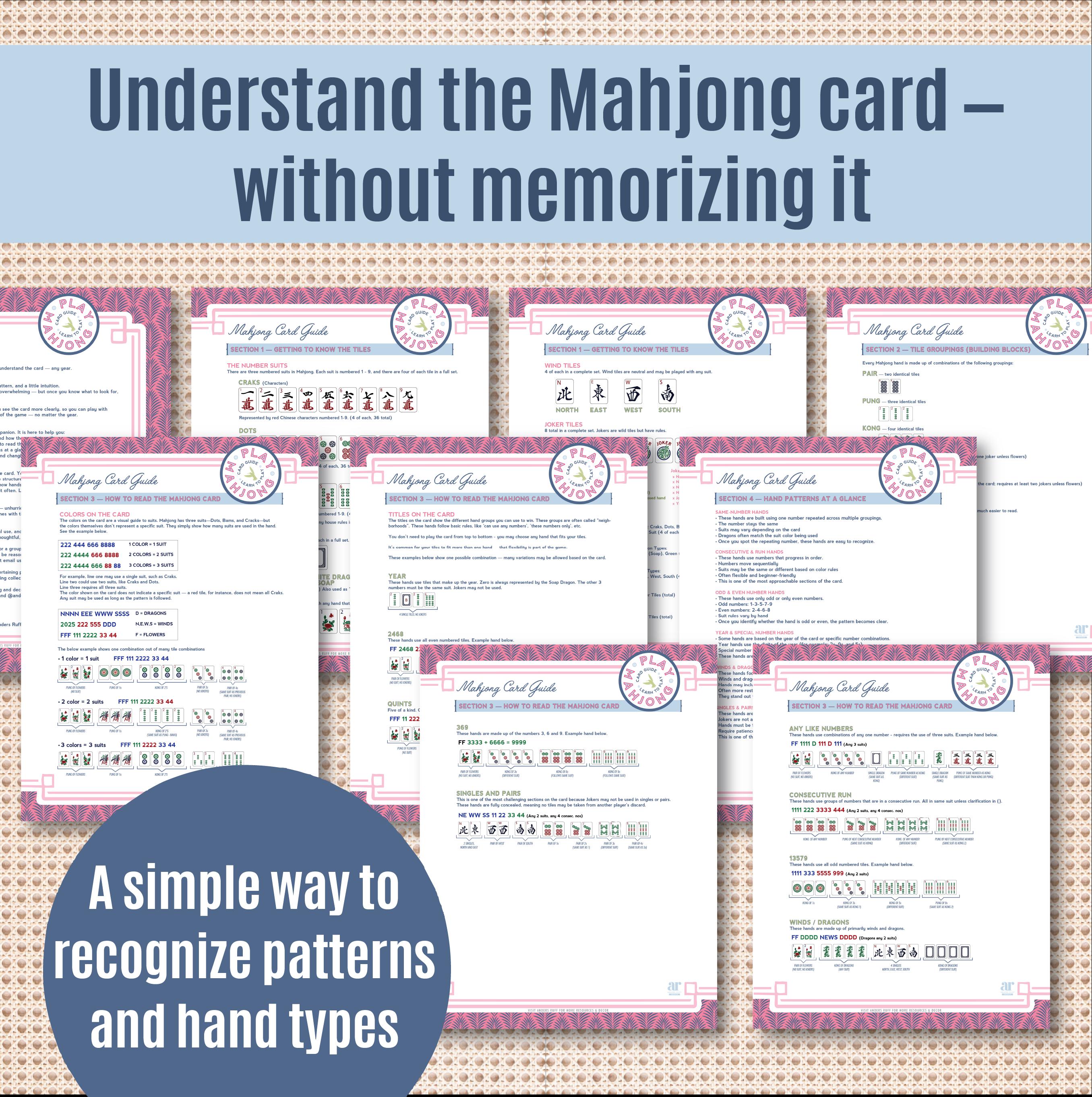 Typical Mahjong Card Example Mahjong Card Guide | Learn to Read a Mahjong Card | American Mahjong ...