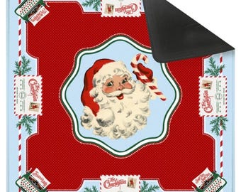 NEOPRENE Santa’s Mahjong Mail Mahjong Mat – Holiday Collection | Vintage Christmas Mahj Mat | Retro Santa Game Table Mat | Festive Decor 33"