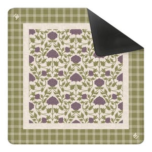 Grove Collection Mahjong Mat | Moss Green Mahjong Mat | Botanical | Luxury Neoprene Mahj Playing Mat | Mahjong Gift | TRAVEL | Non-Neoprene image 1
